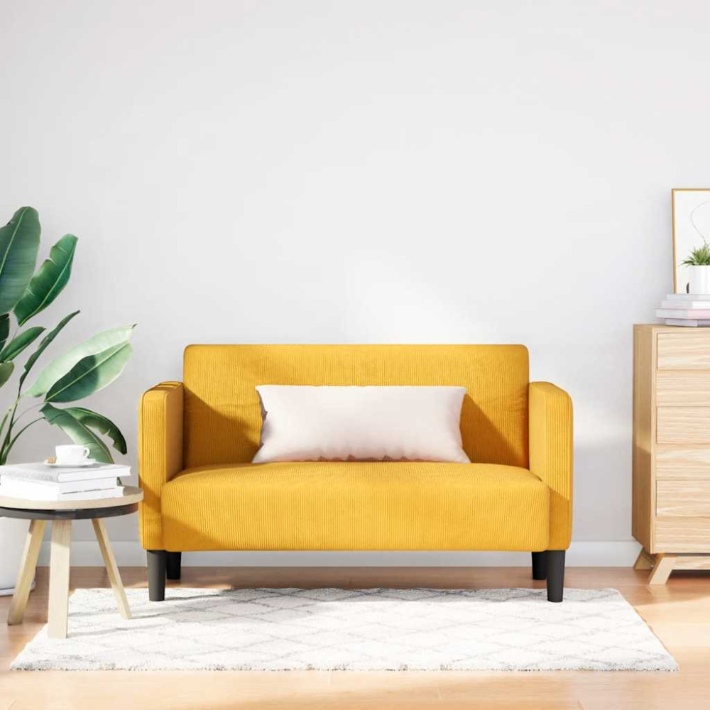Produktbild för Loveseat soffa ljusgul 109 cm manchestertyg