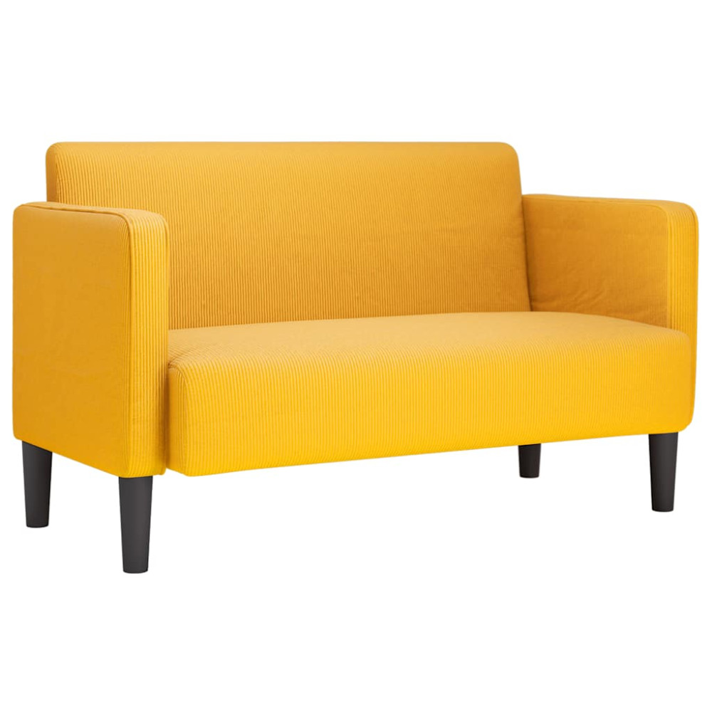 Produktbild för Loveseat soffa ljusgul 109 cm manchestertyg