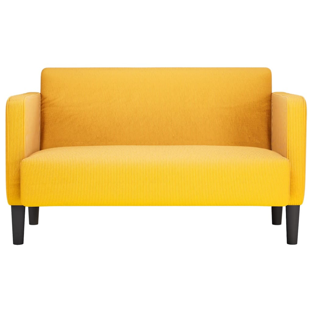Produktbild för Loveseat soffa ljusgul 109 cm manchestertyg