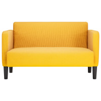 Produktbild för Loveseat soffa ljusgul 109 cm manchestertyg