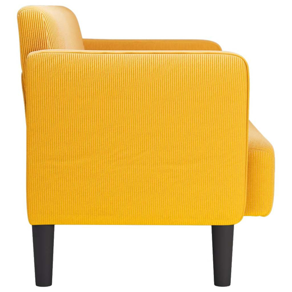 Produktbild för Loveseat soffa ljusgul 109 cm manchestertyg