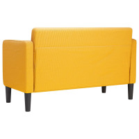 Produktbild för Loveseat soffa ljusgul 109 cm manchestertyg