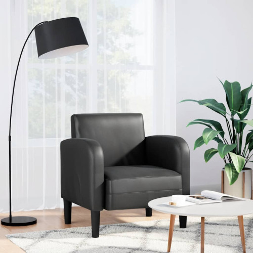 vidaXL Soffstol med armstöd svart 54 cm konstläder