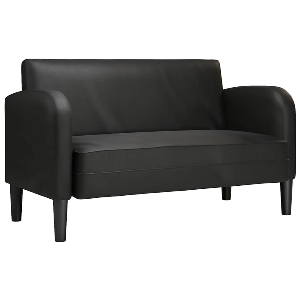 Produktbild för Loveseat soffa svart 110 cm konstläder