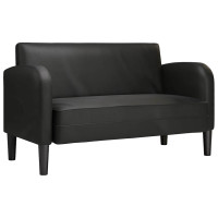 Produktbild för Loveseat soffa svart 110 cm konstläder