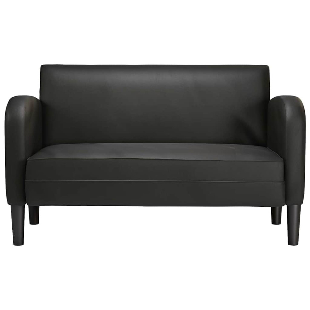 Produktbild för Loveseat soffa svart 110 cm konstläder