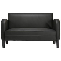 Produktbild för Loveseat soffa svart 110 cm konstläder
