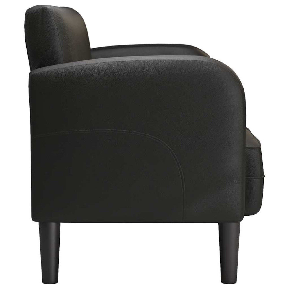 Produktbild för Loveseat soffa svart 110 cm konstläder