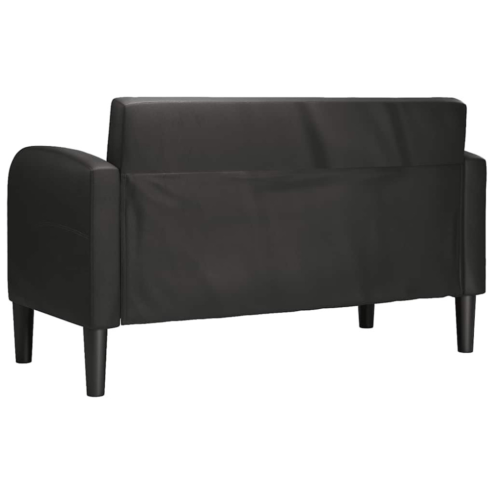 Produktbild för Loveseat soffa svart 110 cm konstläder