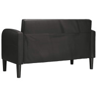 Produktbild för Loveseat soffa svart 110 cm konstläder
