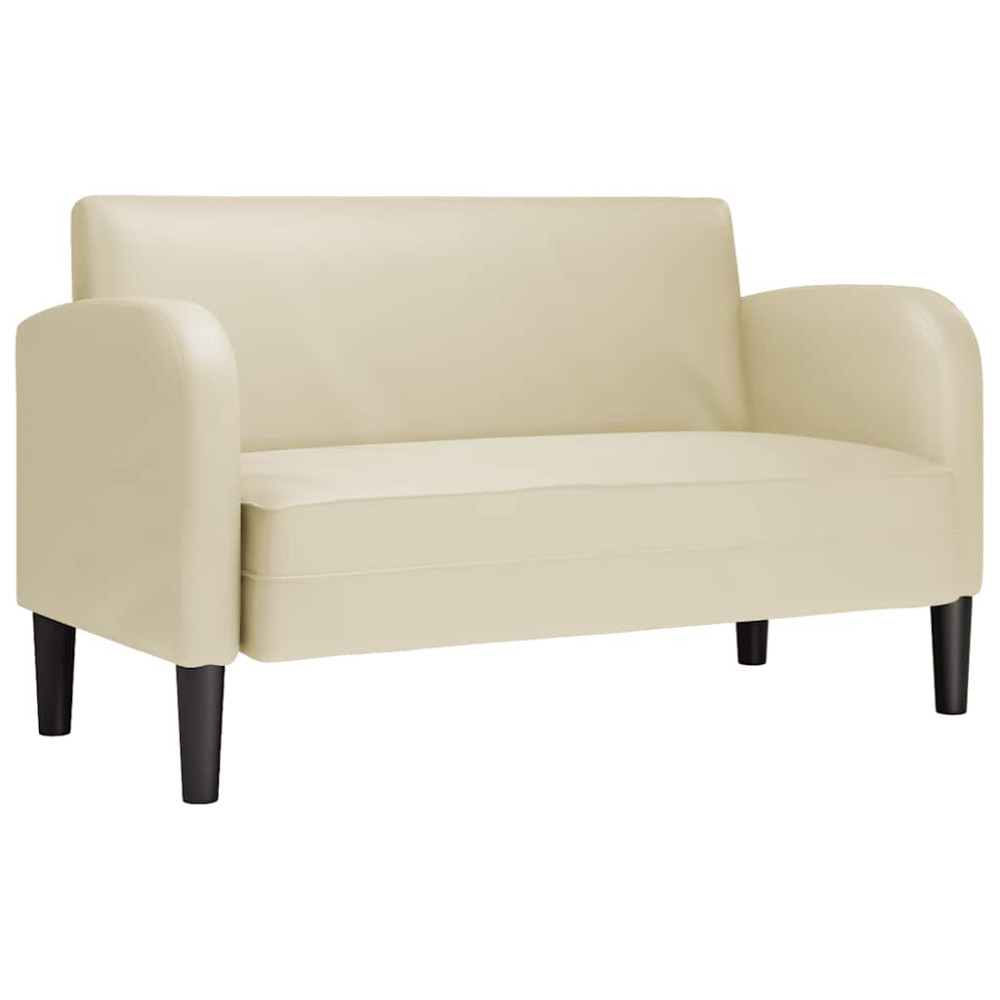 Produktbild för Loveseat soffa gräddvit 110 cm konstläder