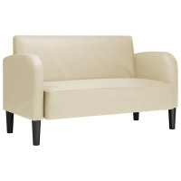 Produktbild för Loveseat soffa gräddvit 110 cm konstläder