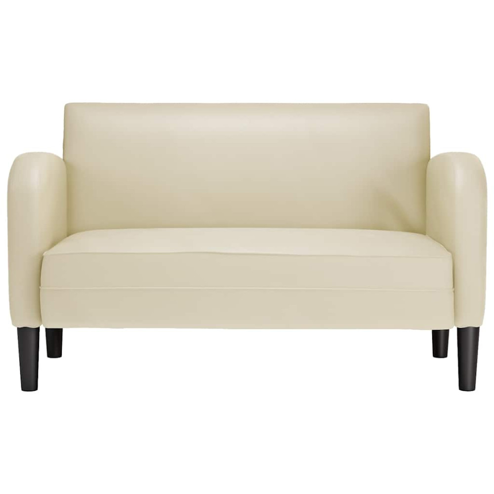 Produktbild för Loveseat soffa gräddvit 110 cm konstläder