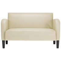 Produktbild för Loveseat soffa gräddvit 110 cm konstläder