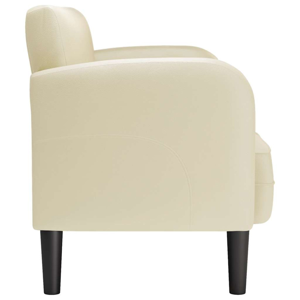 Produktbild för Loveseat soffa gräddvit 110 cm konstläder