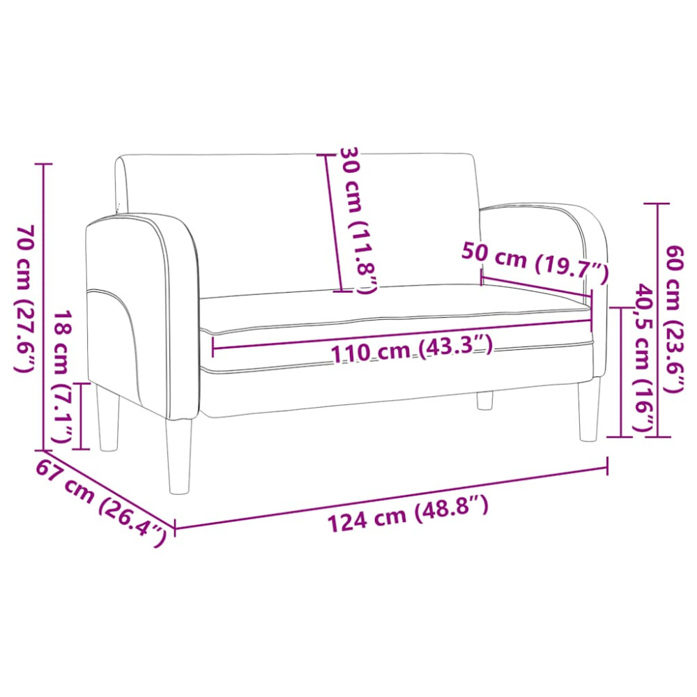 Produktbild för Loveseat soffa gräddvit 110 cm konstläder