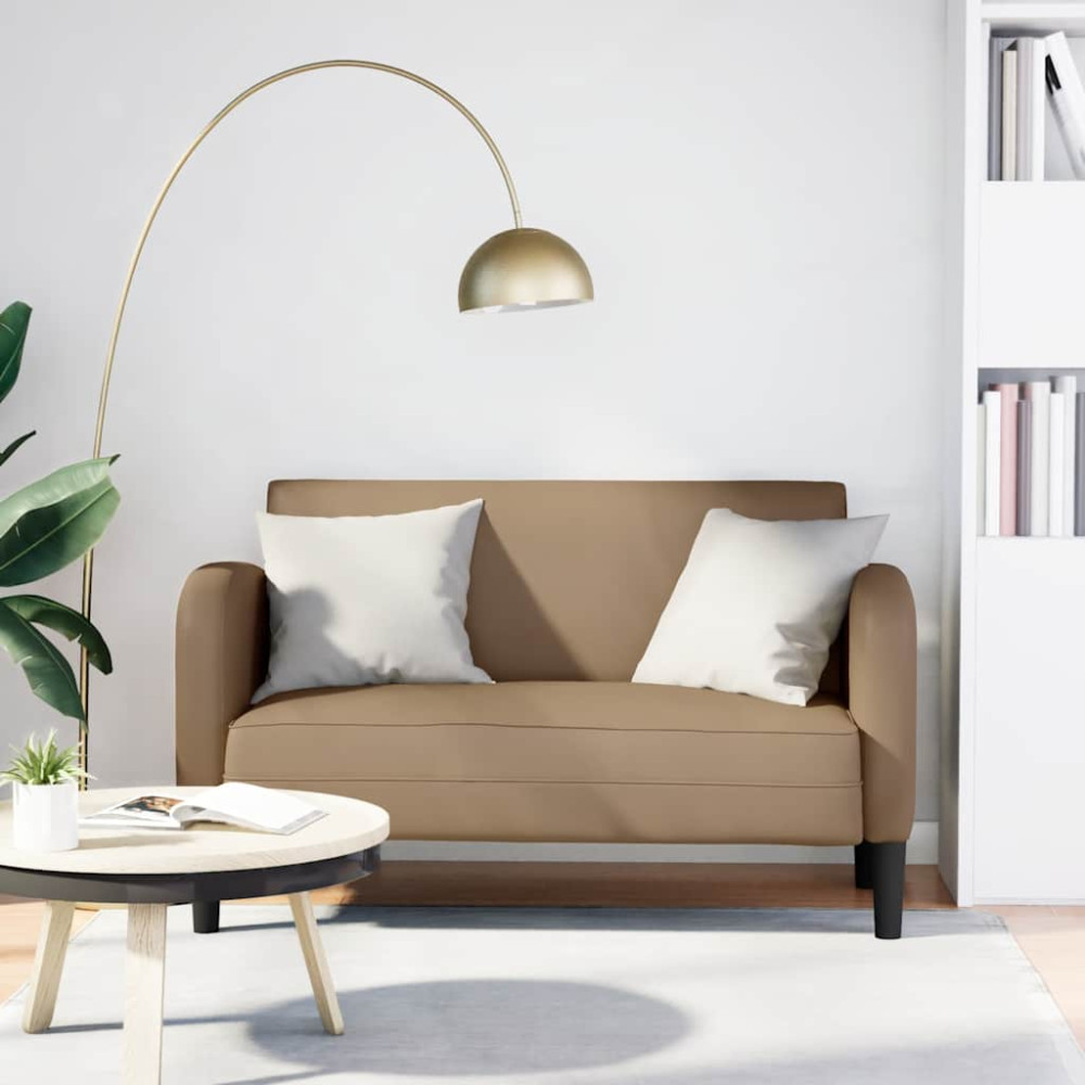 Produktbild för Loveseat soffa cappuccino 110 cm konstläder