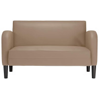 Produktbild för Loveseat soffa cappuccino 110 cm konstläder
