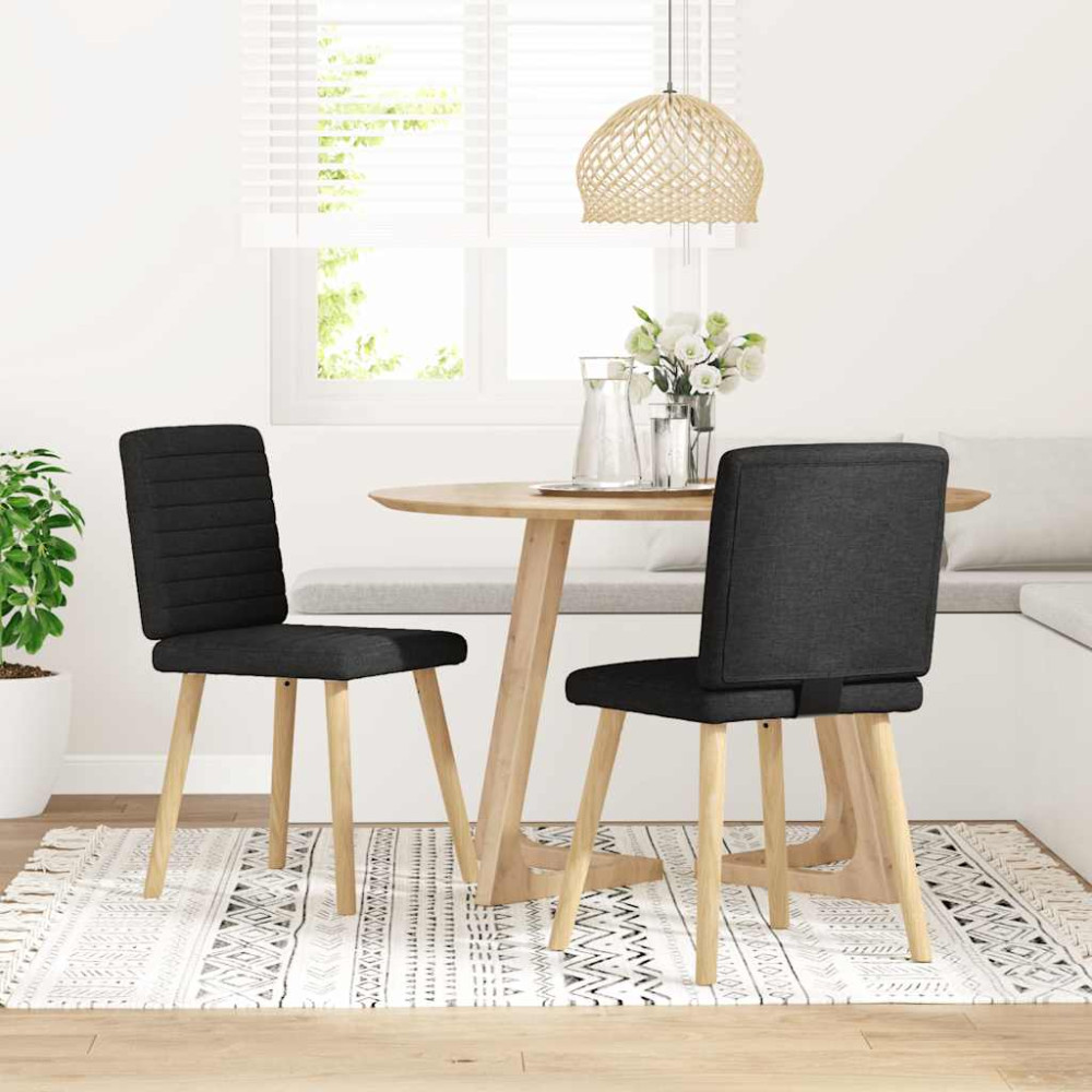 Produktbild för Matstolar 2 st svart tyg