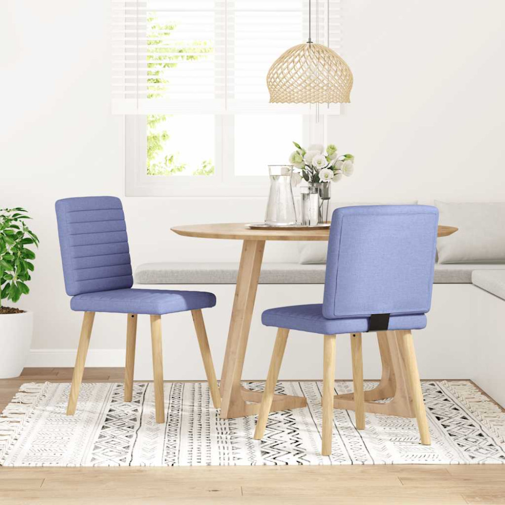 Produktbild för Matstolar 2 st Jeans blått tyg