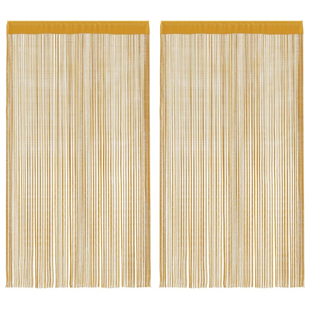 Produktbild för Stränggardiner 2 st guld 140x250 cm