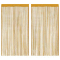 Produktbild för Stränggardiner 2 st guld 140x250 cm