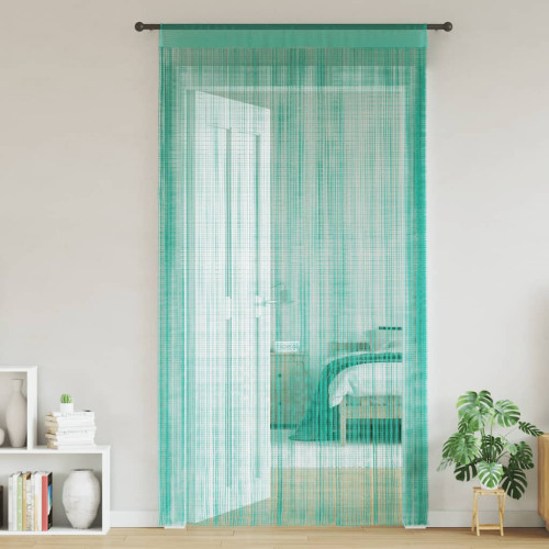 vidaXL Stränggardiner 2 st turkos 100x250 cm