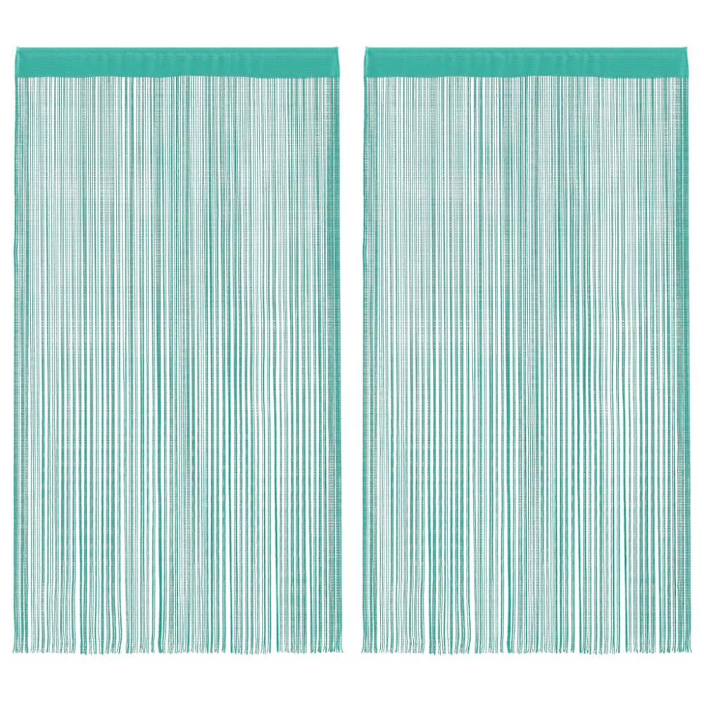 Produktbild för Stränggardiner 2 st turkos 100x250 cm