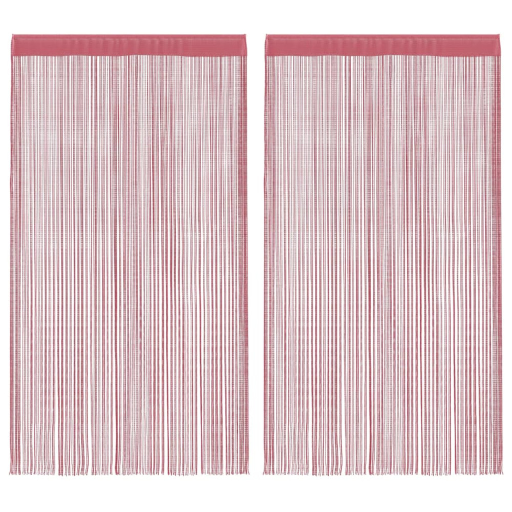 Produktbild för Stränggardiner 2 st rosa 100x250 cm