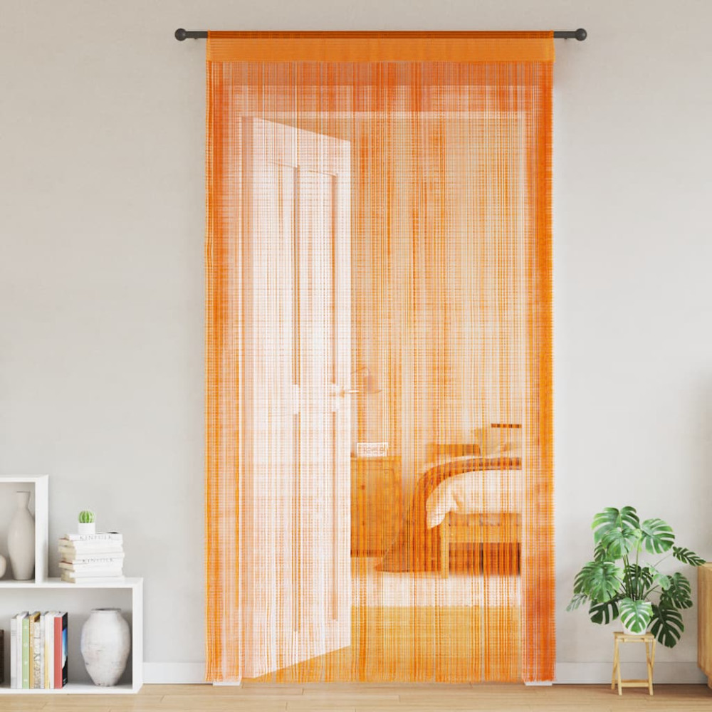 Produktbild för Stränggardiner 2 st orange 100x250 cm