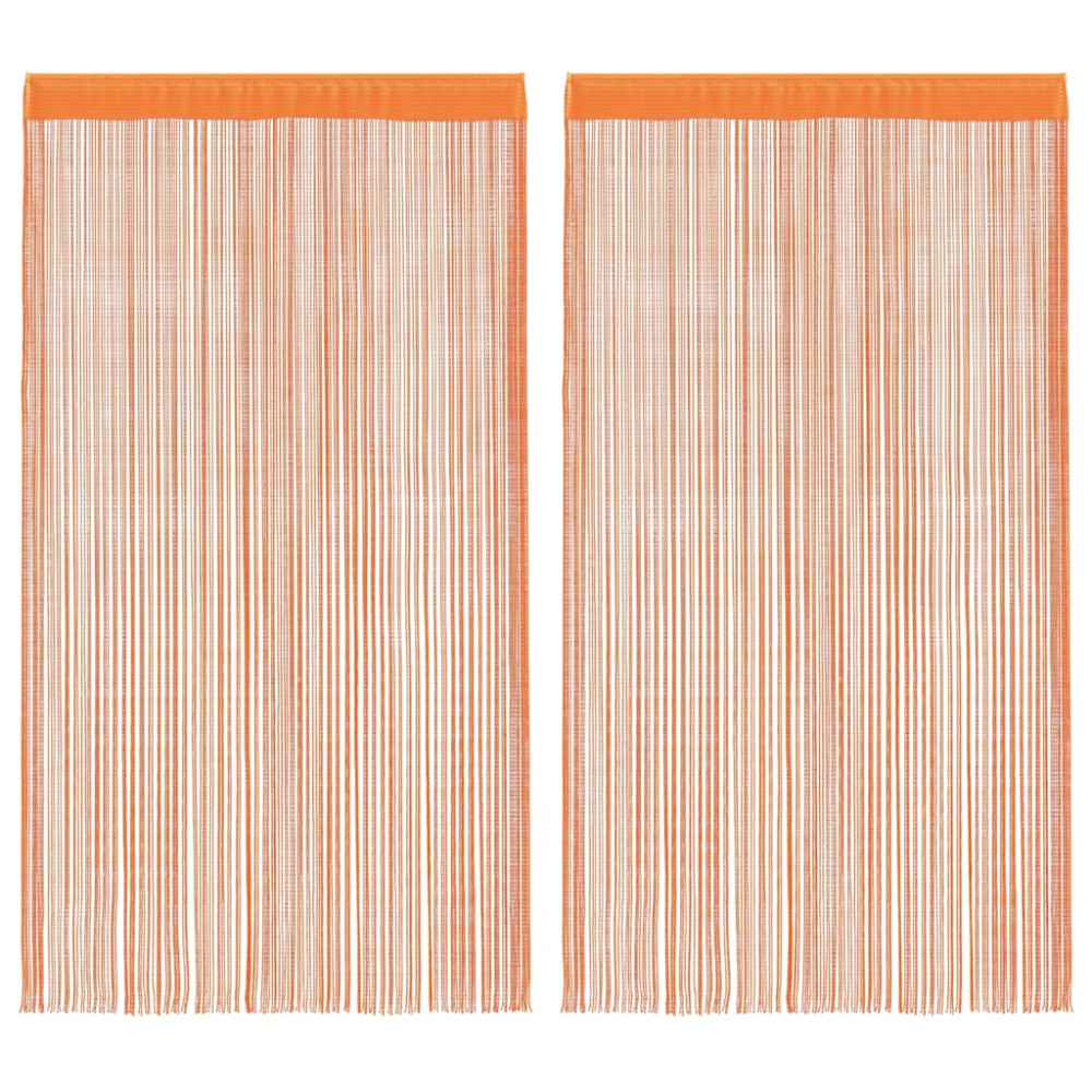 Produktbild för Stränggardiner 2 st orange 100x250 cm