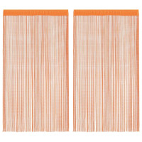 Produktbild för Stränggardiner 2 st orange 100x250 cm