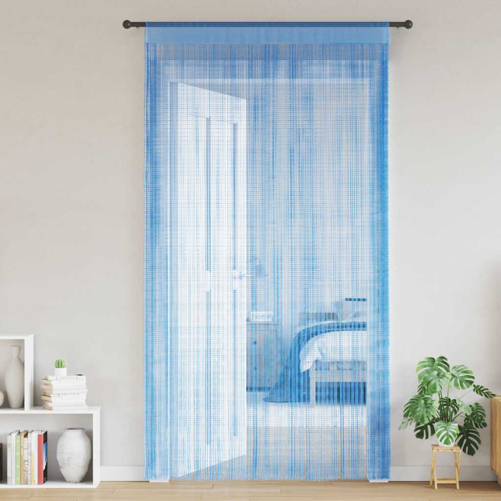 Produktbild för Stränggardiner 2 st ljusblå 100x250 cm