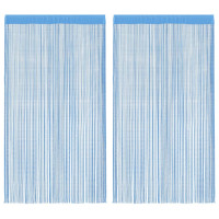 Produktbild för Stränggardiner 2 st ljusblå 100x250 cm