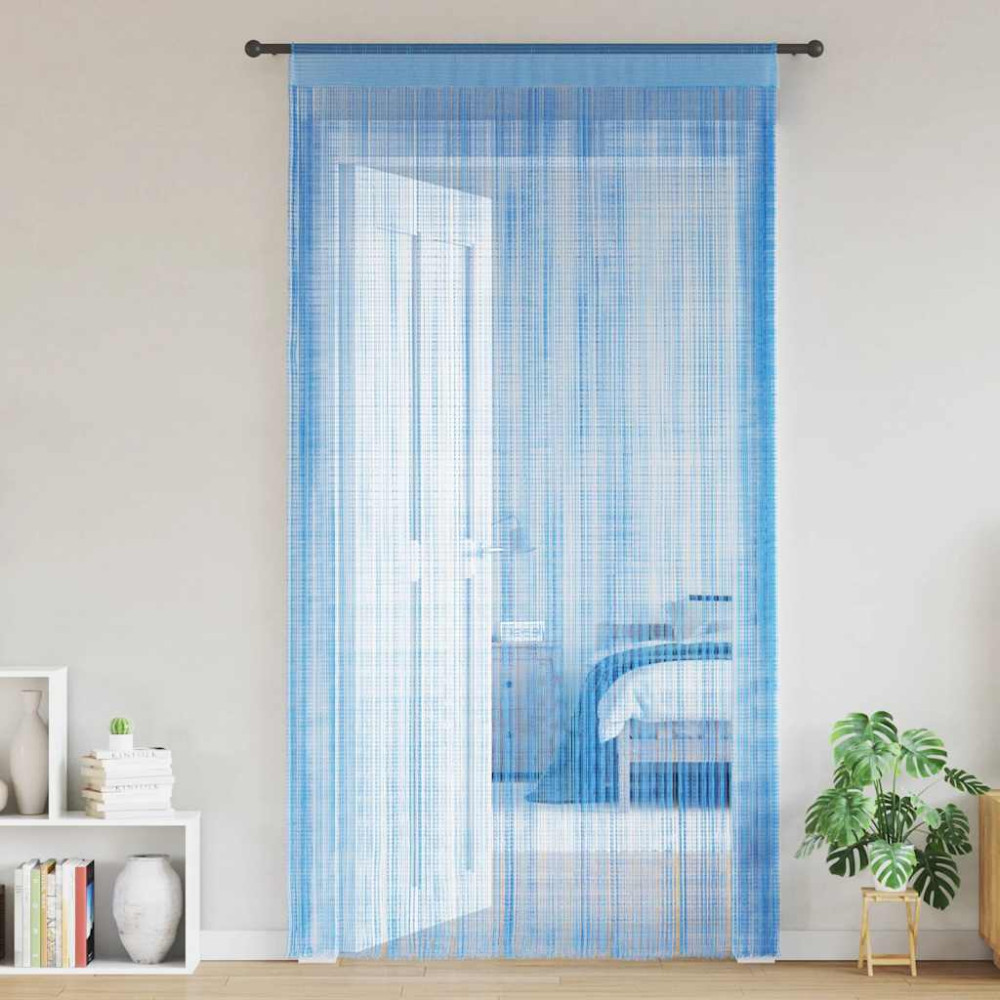 Produktbild för Stränggardiner 2 st ljusblå 140x250 cm