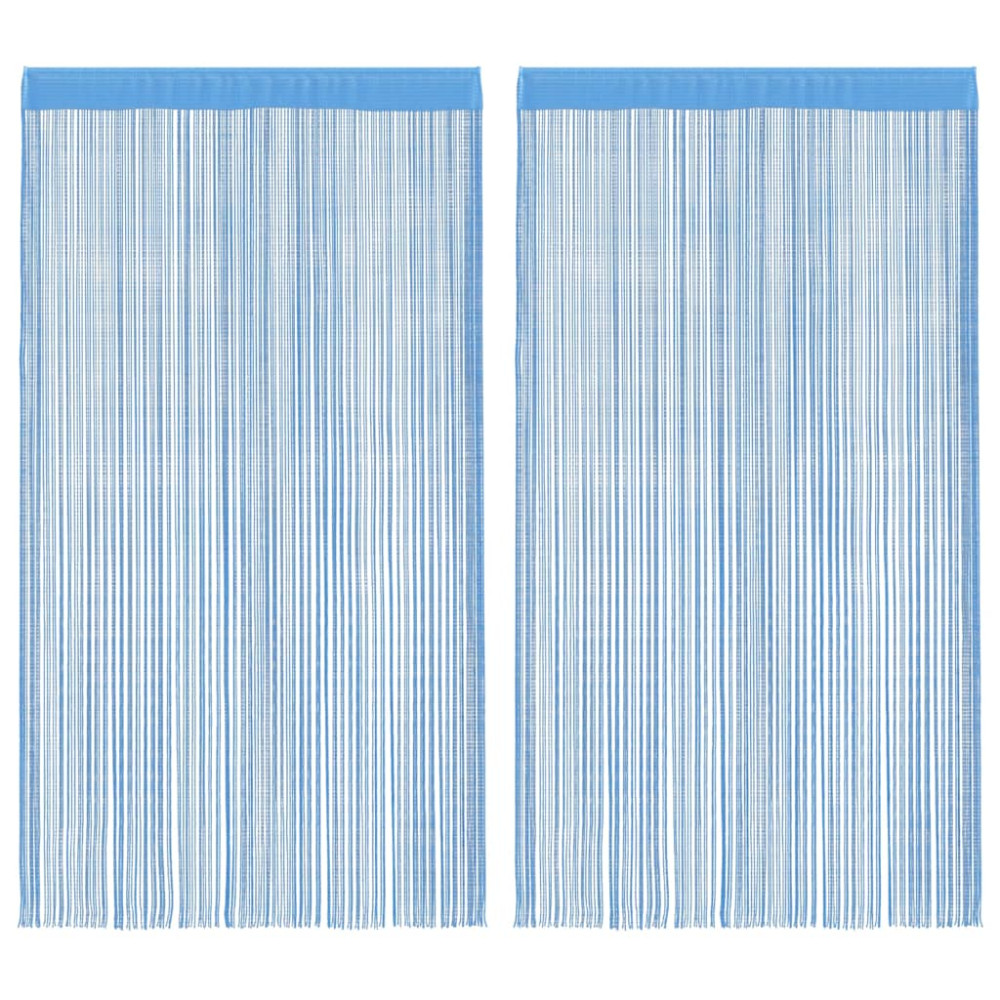 Produktbild för Stränggardiner 2 st ljusblå 140x250 cm