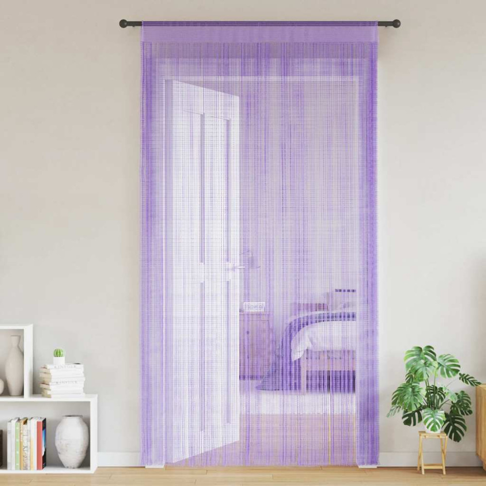Produktbild för Stränggardiner 2 st lila 100x250 cm