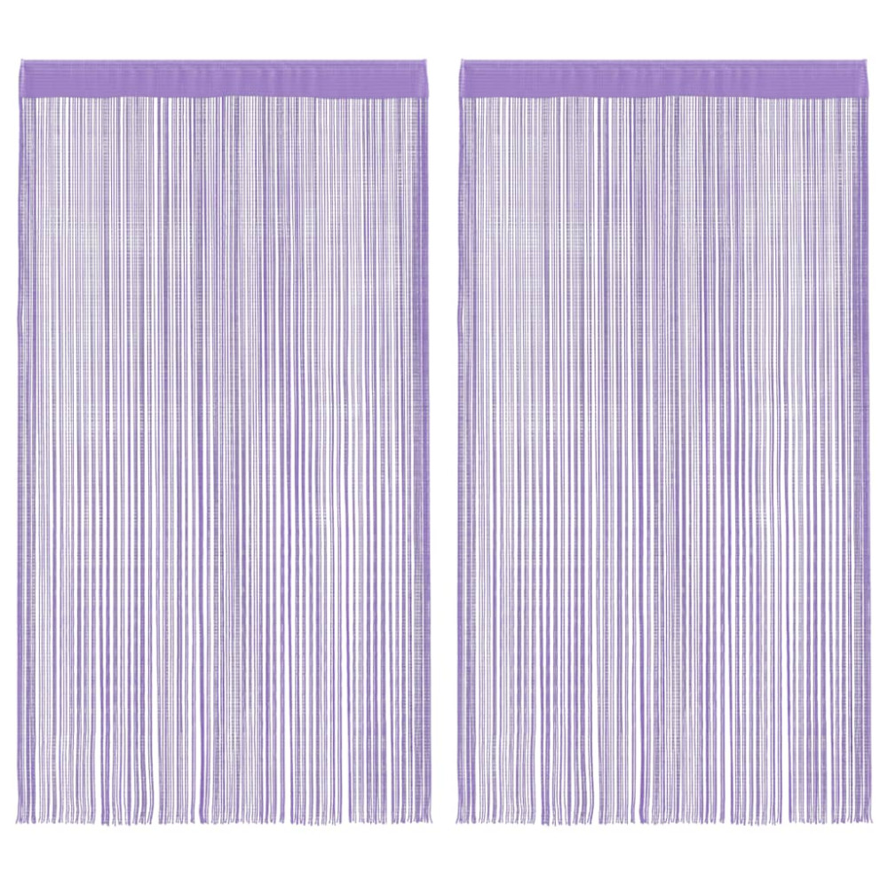 Produktbild för Stränggardiner 2 st lila 100x250 cm