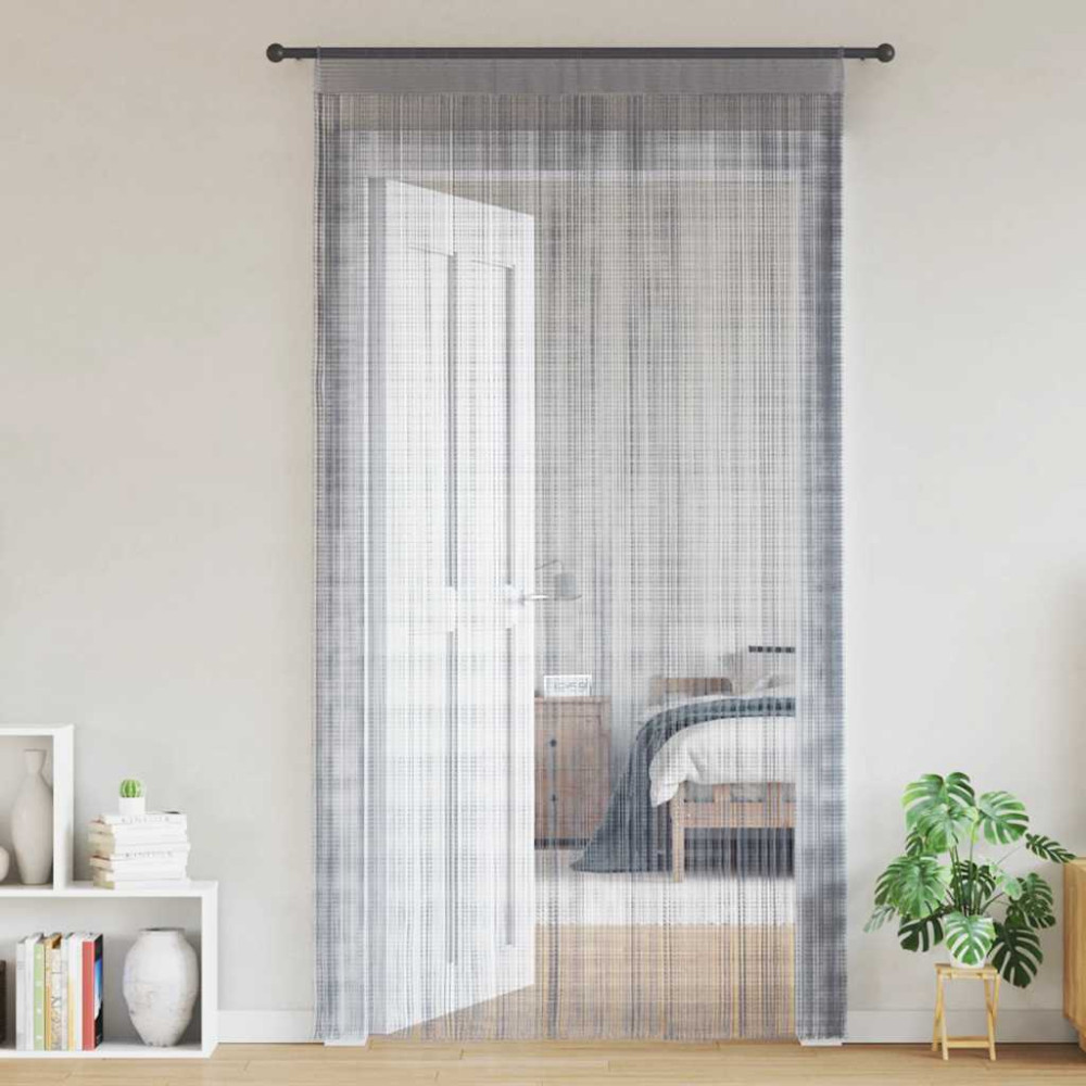 Produktbild för Stränggardiner 2 st ljusgrå 100x250 cm