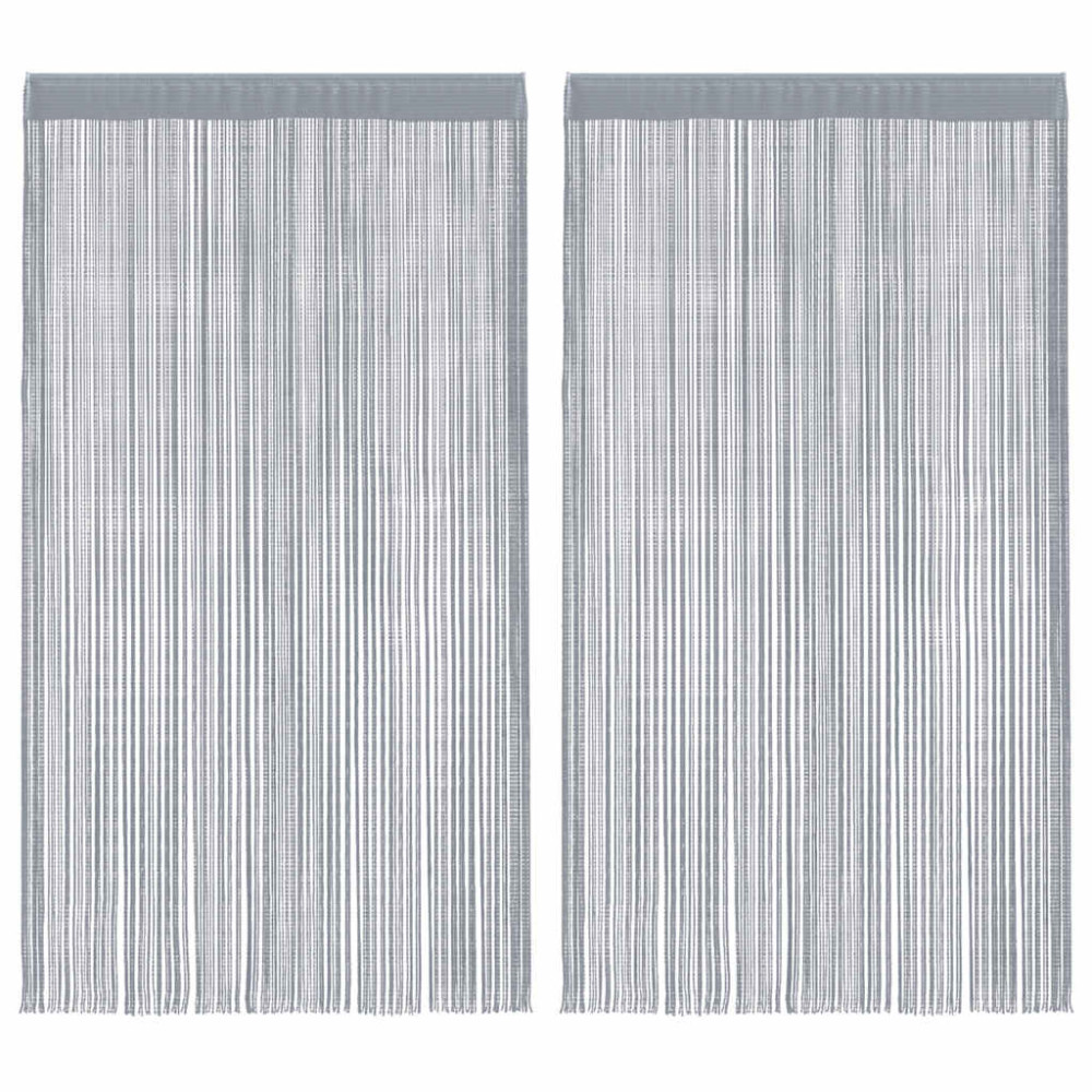 Produktbild för Stränggardiner 2 st ljusgrå 100x250 cm
