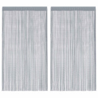 Produktbild för Stränggardiner 2 st ljusgrå 100x250 cm