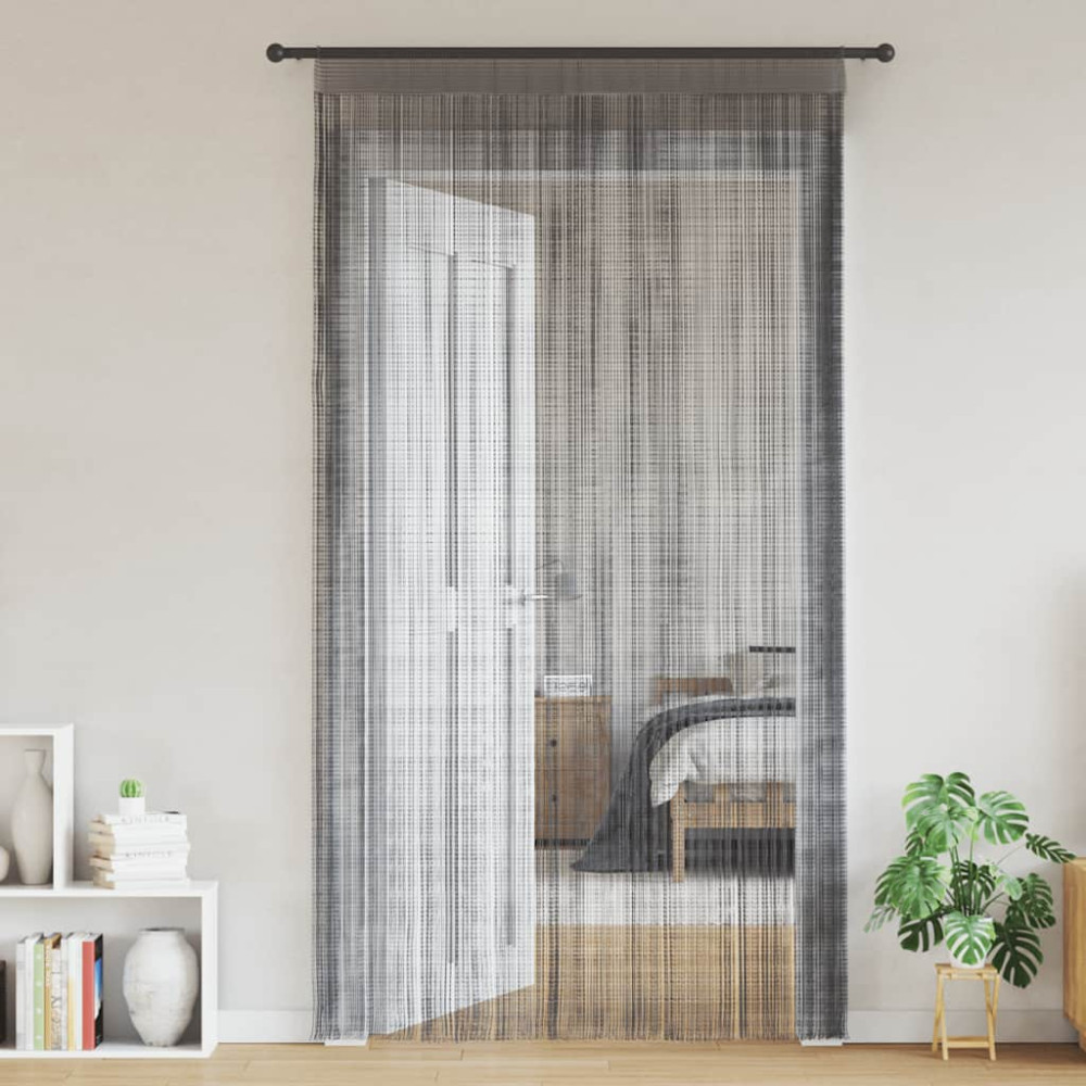Produktbild för Snörgardiner 2 st antracit 100x250 cm