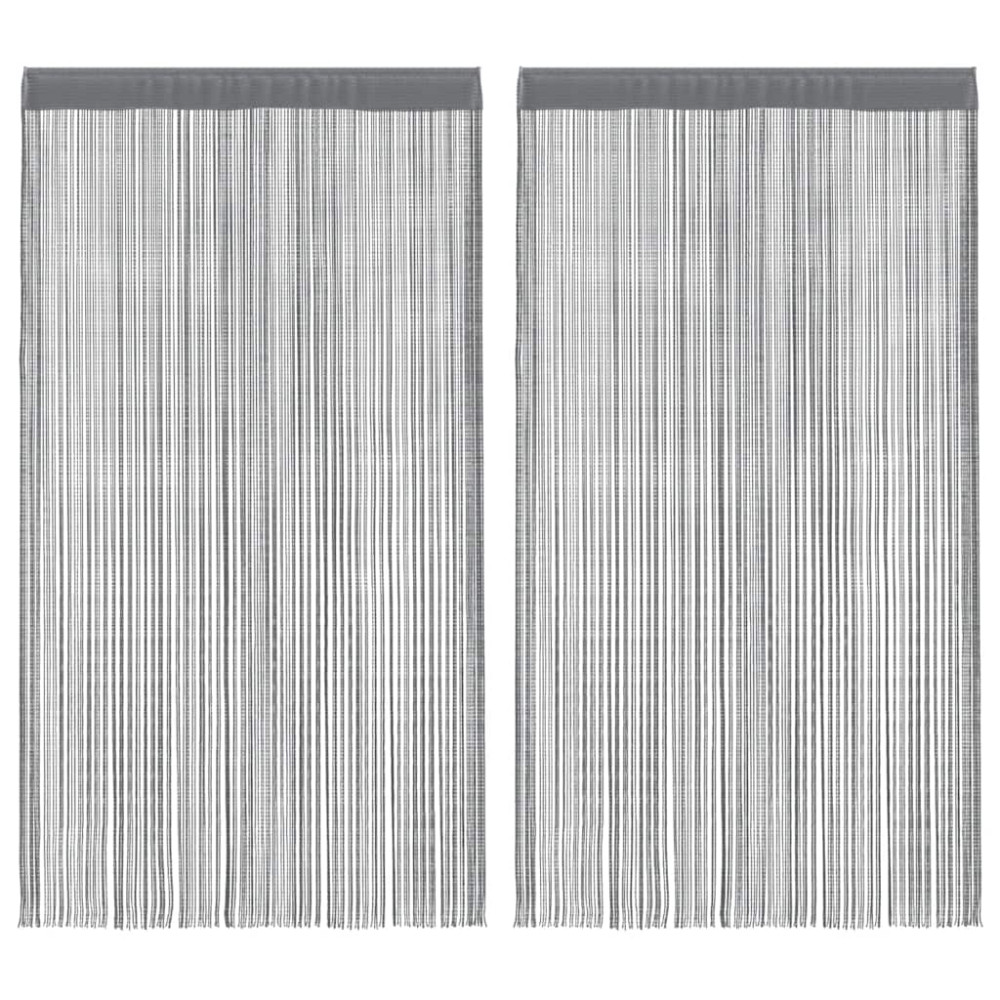 Produktbild för Snörgardiner 2 st antracit 100x250 cm