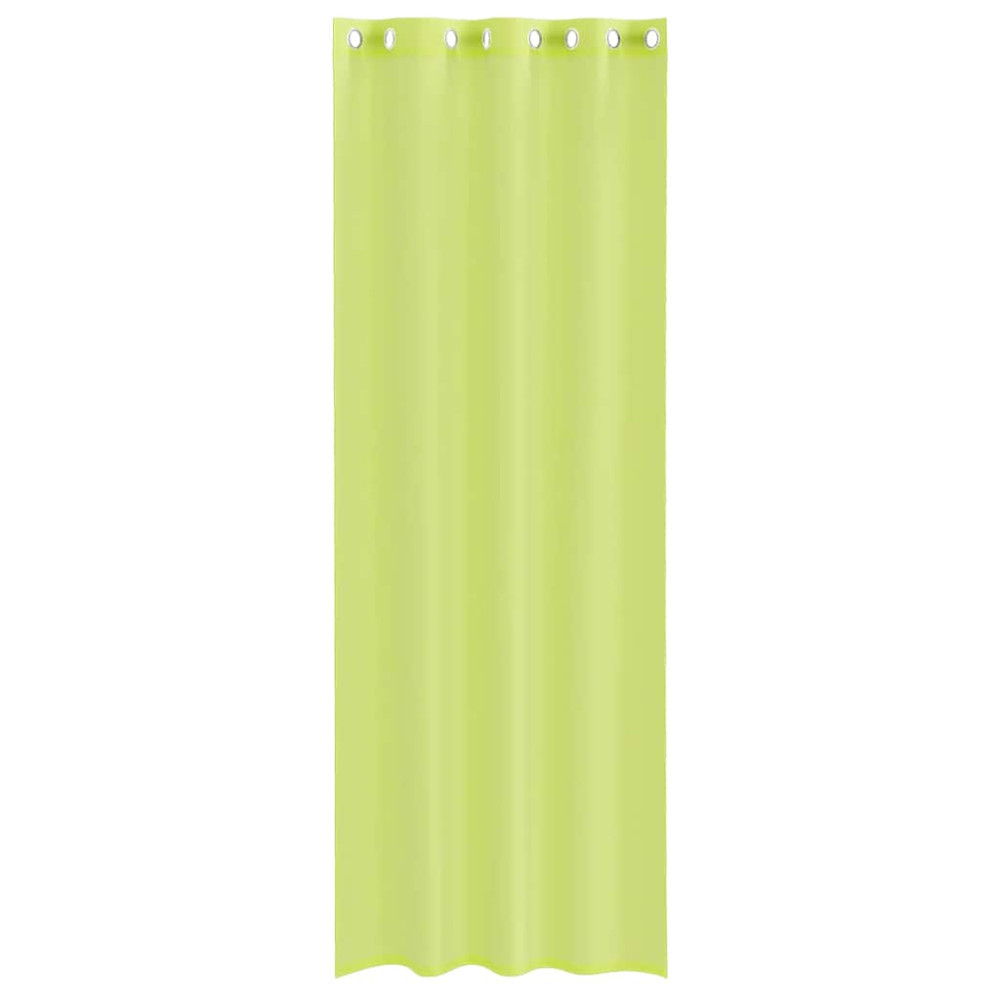 Produktbild för Voile gardiner med genomföringar 2 st äppelgrön 140x300 cm