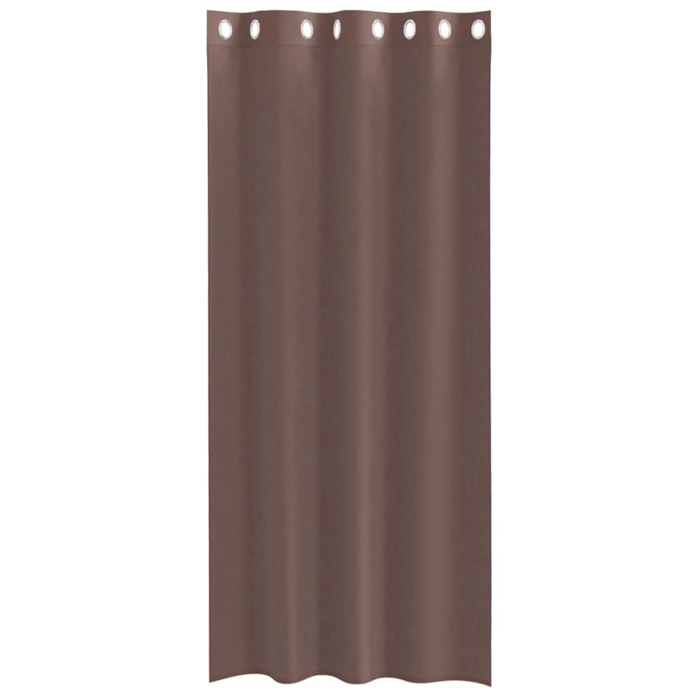 Produktbild för Voile gardiner med genomföringar 2 st brun 140x245 cm