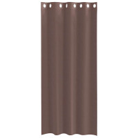 Produktbild för Voile gardiner med genomföringar 2 st brun 140x245 cm