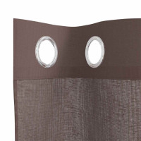 Produktbild för Voile gardiner med genomföringar 2 st brun 140x245 cm