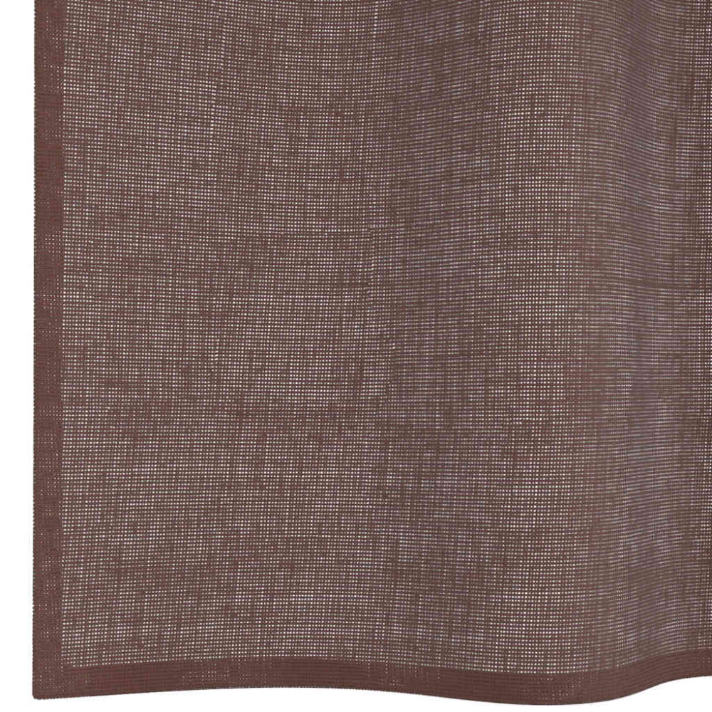 Produktbild för Voile gardiner med genomföringar 2 st brun 140x245 cm