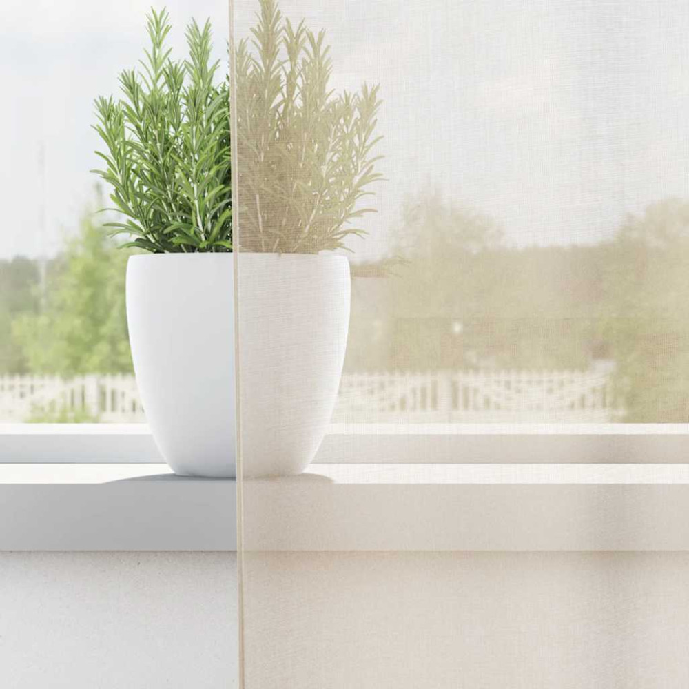 Produktbild för Voile gardiner med genomföringar 2 st gräddvita 140x260 cm