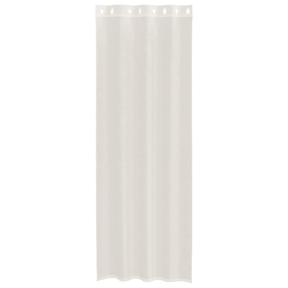 Produktbild för Voile gardiner med genomföringar 2 st gräddvita 140x260 cm